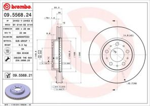 Brembo 09.5568.21 - Brzdový kotúč -