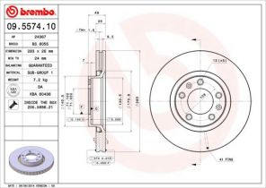 Brembo 09.5574.10 - Brzdový kotúč -