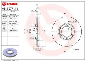 Brembo 09.5577.10 - Brzdový kotúč -