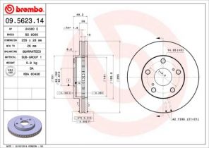 Brembo 09.5623.14 - Brzdový kotúč -