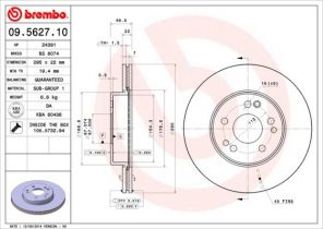 Brembo 09.5627.10 - Brzdový kotúč -