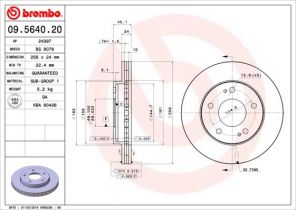 Brembo 09.5640.20 - Brzdový kotúč -