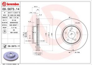 Brembo 09.5673.14 - Brzdový kotúč -