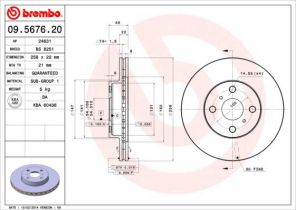 Brembo 09.5676.20 - Brzdový kotúč -