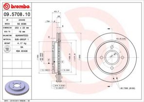 Brembo 09.5708.10 - Brzdový kotúč -