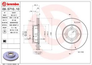 Brembo 09.5710.10 - Brzdový kotúč -