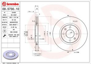 Brembo 09.5730.10 - Brzdový kotúč -