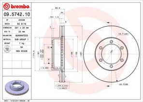 Brembo 09.5742.10 - Brzdový kotúč -