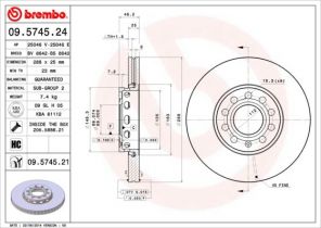 Brembo 09.5745.24 - Brzdový kotúč -