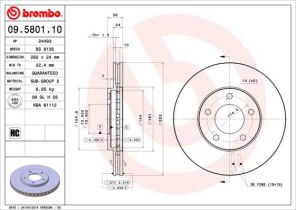 Brembo 09.5801.10 - Brzdový kotúč -