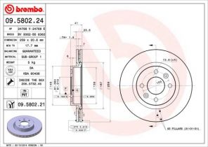 Brembo 09.5802.24 - Brzdový kotúč -