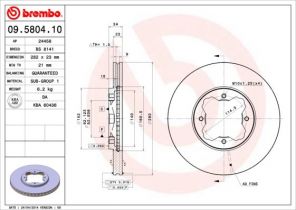Brembo 09.5804.10 - Brzdový kotúč -