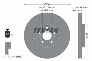 Textar 92323305 - Brzdový kotúč -