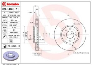 Brembo 09.5843.10 - Brzdový kotúč -
