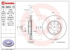 Brembo 09.5854.10 - Brzdový kotúč -
