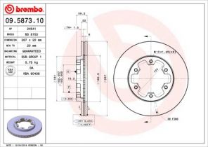 Brembo 09.5873.10 - Brzdový kotúč -