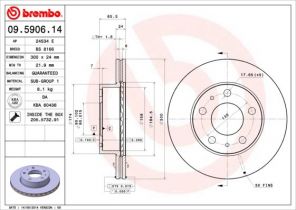 Brembo 09.5906.14 - Brzdový kotúč -