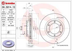 Brembo 09.5914.10 - Brzdový kotúč -