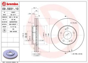 Brembo 09.5931.10 - Brzdový kotúč -