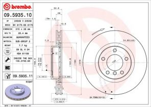 Brembo 09.5935.10 - Brzdový kotúč -