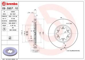 Brembo 09.5957.10 - Brzdový kotúč -