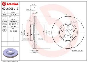 Brembo 09.6708.10 - Brzdový kotúč -