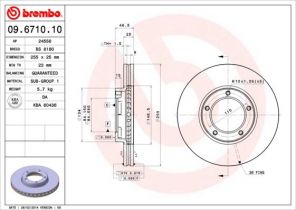 Brembo 09.6710.10 - Brzdový kotúč -