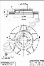 Brembo 09.6727.77 - Brzdový kotúč -