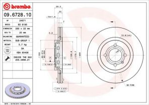 Brembo 09.6728.10 - Brzdový kotúč -