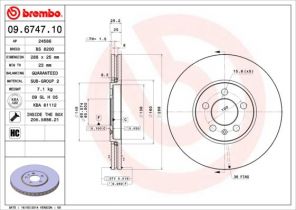 Brembo 09.6747.10 - Brzdový kotúč -