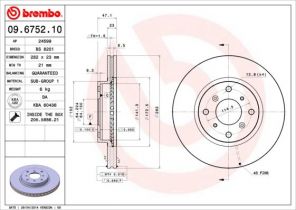Brembo 09.6752.10 - Brzdový kotúč -