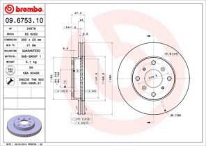 Brembo 09.6753.10 - Brzdový kotúč -