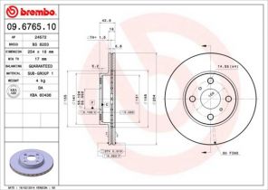 Brembo 09.6765.10 - Brzdový kotúč -