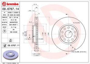 Brembo 09.6767.14 - Brzdový kotúč -
