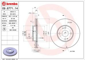 Brembo 09.6771.14 - Brzdový kotúč -