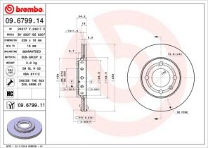 Brembo 09.6799.14 - Brzdový kotúč -
