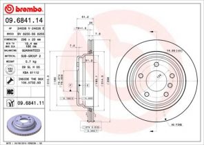 Brembo 09.6841.14 - Brzdový kotúč -