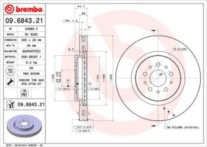 Brembo 09.6843.21 - Brzdový kotúč -