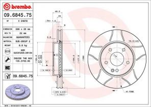 Brembo 09.6845.75 - Brzdový kotúč -