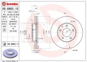 Brembo 09.6863.10 - Brzdový kotúč -