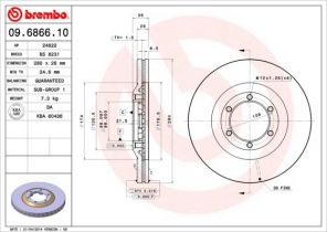 Brembo 09.6866.10 - Brzdový kotúč -