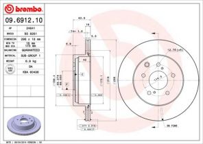 Brembo 09.6912.10 - Brzdový kotúč -