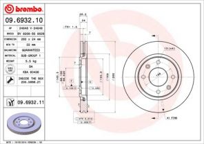 Brembo 09.6932.10 - Brzdový kotúč -