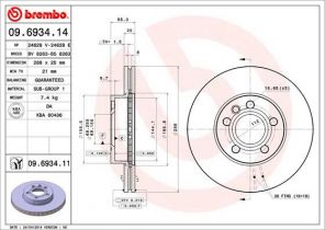 Brembo 09.6934.14 - Brzdový kotúč -