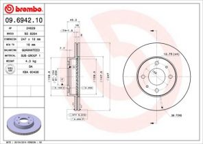 Brembo 09.6942.10 - Brzdový kotúč -