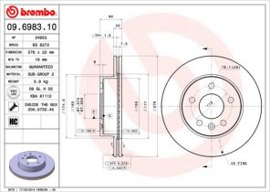 Brembo 09.6983.10 - Brzdový kotúč -
