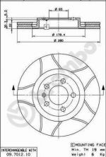 Brembo 09.7012.75 - Brzdový kotúč -