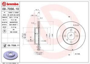 Brembo 09.7056.10 - Brzdový kotúč -