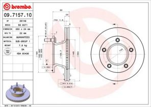 Brembo 09.7157.10 - Brzdový kotúč -