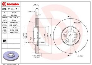 Brembo 09.7195.10 - Brzdový kotúč -